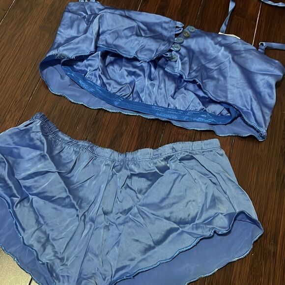 ZINKE Sleepwear Blue Silk 2 Piece Set - Excellent Condition - Size Small - Picture 4 of 7